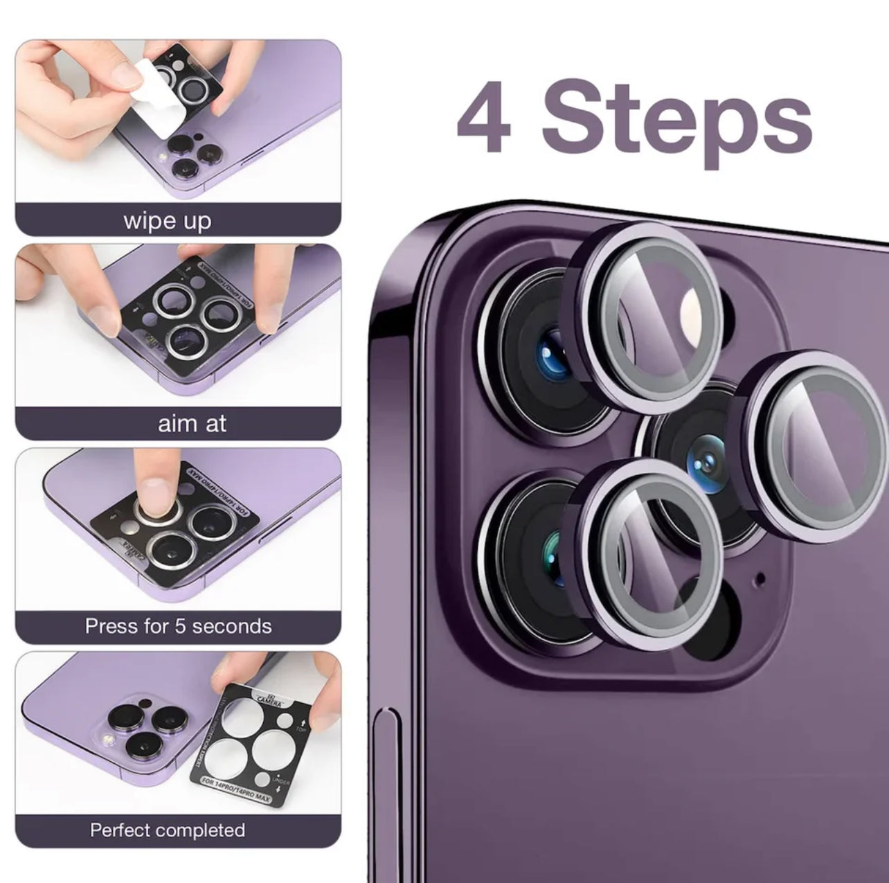 PJun Branded Premium Eagle-Eye Style 9H Camera Lens Protector- 1pk for iPhone Models PJun Branded Premium Eagle-Eye Style 9H Camera Lens Protector- 1pk for iPhone Models